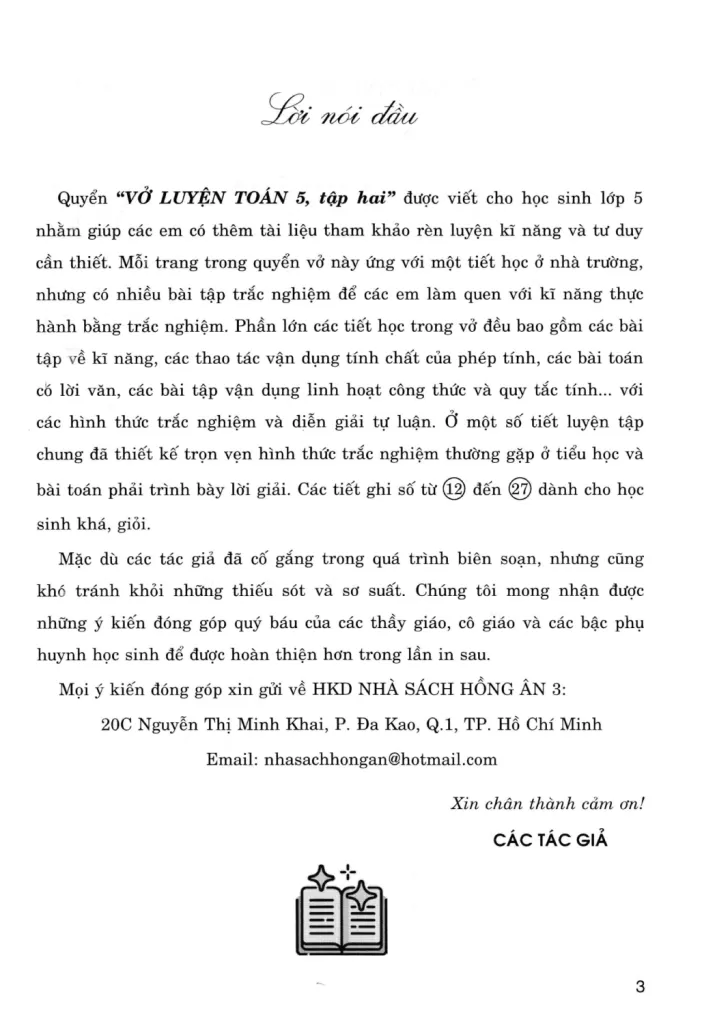 VỞ LUYỆN TOÁN LỚP 5 - TẬP 2 (Dùng chung cho các bộ SGK hiện hành)